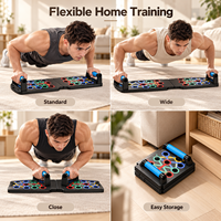 Planche de pompes pliable avec compteur LCD intelligent 22-en-1, support d'entraînement musculaire à code couleur pour l'exercice à domicile
