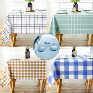 Woven Table Cloth PVC Waterproof Oilproof Dining Tablecloth Kitchen Decorative Rectangular Coffee Cuisine Party Table Cover Map