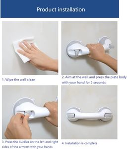 Barre de maintien de sécurité <span class=keywords><strong>pour</strong></span> salle de bain et douche à double verrouillage Super Grip, ventouse en plastique, capacité 100 kg, équipement de sécurité robuste <span class=keywords><strong>pour</strong></span> salle de bain - Product Image 3