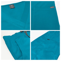 Uniforme Médico de Dos Piezas con Cuello en V, 14 Colores Mate, Unisex, de Alta Calidad, para Doctor y Enfermera, Ropa de Trabajo para Hospital, Tela Gruesa de Poliéster