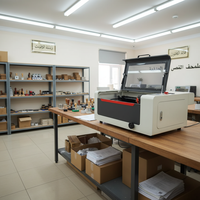 Petite machine de fabrication de tampons auto-encreurs de table, refroidie par eau, haute précision, gravée au laser CO2, pour acrylique, caoutchouc, bois et matériaux non métalliques