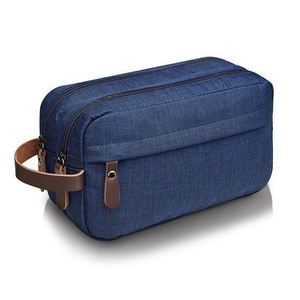 Nylon Travel Makeup <b>Pouch</b> Bag Blue Fashionable <b>for</b> Toiletry Bag with Zipper Closure <b>for</b> Women and <b>Men</b> Made of Polyester Canvas - Product Image 1
