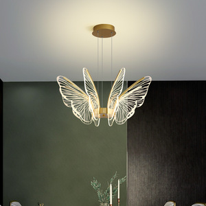 Postmodern Creative Butterfly Acrylic Lamp Luxury Restaurant Chandelier for <b>Dining</b> Room Bar Table Master Bedroom <b>Light</b> Guide - Product Image 4