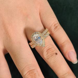 Telula 14 Karat <span class=keywords><strong>Gold</strong></span> D Farbe VVS Aus gezeichneter 1CT 2CT Lab Grown Diamond Verlobung sring IGI-zertifizierter synthetischer Damen <span class=keywords><strong>ring</strong></span> - Product Image 5