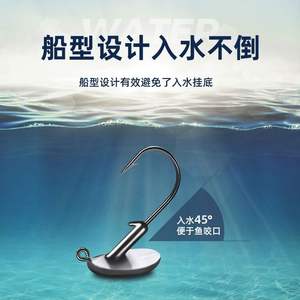 Juqiwang Lead Head Hook <b>Boat</b> Shape Anti Snag For Bass Freshwater Fishing T Tail Soft Bait - Product Image 3