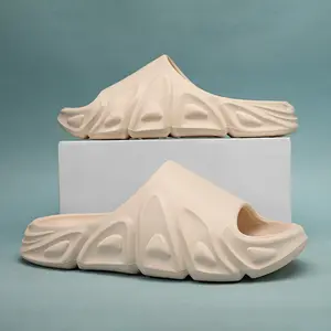 Henghao Unisex Custom Eva Slide Slippers White Colour Gents Eva Slipper Eva Linen Slippers Logo Bedroom Non-Slip Sandals Men