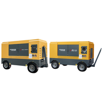 Compresor de aire de tornillo rotativo diésel portátil de alta presión 1200 CFM 1300 CFM 1600 CFM 20 bar para perforación y minería