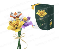 Sembo Briques à fleurs 601232 Safran Jouets éducatifs à tige Blocs de construction en plastique pour enfants Pensée future et cadeau de fleuriste