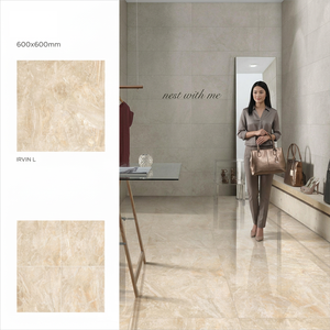 Kiyara Beige GVT PGVT Porcelain <b>Floor</b> Tiles 600x600mm Polished Marble Look for Showrooms - Product Image 3