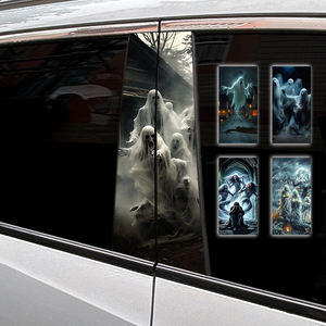 Alta calidad 2 uds Halloween Horror coche ventana pegatinas Spooky Halloween decorativo coche lado B Pilar vinilo pegatina para coches - Product Image 1