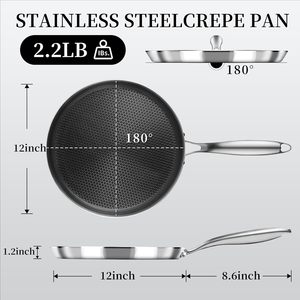 Sartén antiadherente de acero inoxidable de triple capa con diseño de panal, compatible con inducción, para <span class=keywords><strong>pizza</strong></span>, para cocina doméstica. - Product Image 4