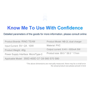 NB-2L Nhanh Chóng Sạc Kép Với Micro Và Loại-C Giao diện Cho Canon Eos 350D 400D Kỹ Thuật Số Rebel XT Xti Fv500 Fvm20 Dc301 - Product Image 6