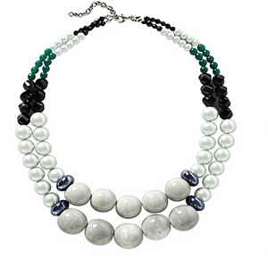 Collar de Cuentas de Resina Azul Turquesa Estilo Bohemio Vintage, Joyería Elegante de Varias Capas Chapada en Oro para Mujer, Regalos de Boda - Product Image 6