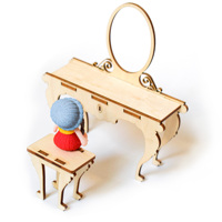 Maison de poupée Miniature Table Chaise Mini Banc En Bois Chaise À Bascule Meubles Modèle Maison De Poupée Décor Pour Enfants Faire semblant Jouer Jouet