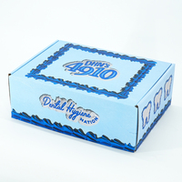 Boîte d'expédition en carton ondulé imprimé bleu haut de gamme, boîtes pliables pour vêtements, boîtes d'expédition pour sous-vêtements, chaussettes, emballage en papier