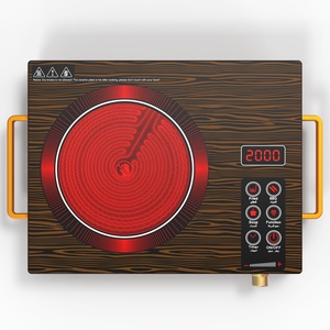 木纹便携式电炉 1 炉头 2200W 红外线陶瓷炉 带手柄 110V 220V 接受 OEM 订单 - Product Image 1