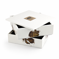 Boîte cadeau en bois MDF haute brillance personnalisée pour gâteaux de lune, emballage alimentaire rectangulaire de luxe avec motif artistique imprimé et insert intérieur personnalisé