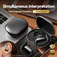 Focus AI Translator Écouteurs Affichage Led Simultané Oreille Ouverte Crochet D'oreille Annulation De Bruit TWS Casque Écouteur