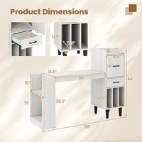 Bureau d'ordinateur minimaliste blanc avec options de rangement amples et étagères latérales pour la maison et le bureau - Vente en gros usine