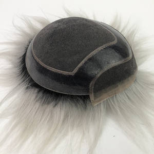 Popular 1B ombre Silver 8x10 Hair Piece Tupés sistema Swiss Lace MONO Poly Men Hair Tupé prótesis <span class=keywords><strong>de</strong></span> cabello duradero unidad stock - Product Image 1