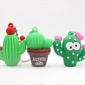 Promotional mini pet plant cactus keychain