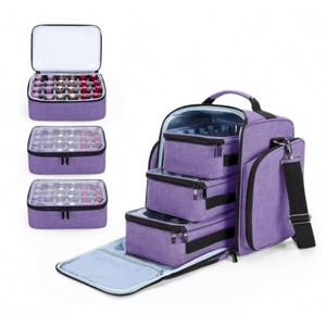 Échantillon gratuit : Organisateur de vernis à ongles pour 72 flacons, grand étui à vernis à ongles avec 3 pochettes amovibles et plusieurs compartiments de rangement - Product Image 1