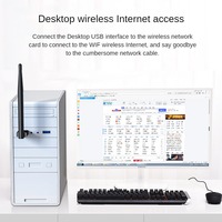 Receptor Wifi USB de 150M sin Controladores, Adaptador Wifi USB para Computadora de Escritorio y Portátil, Tarjeta de Red Inalámbrica