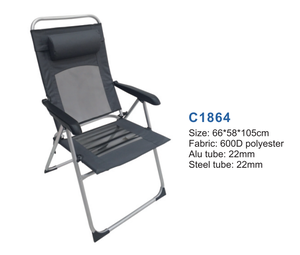 Fauteuil de camping pliable OEM portable à 6 positions, <span class=keywords><strong>chaise</strong></span> compacte pour <span class=keywords><strong>caravane</strong></span>, <span class=keywords><strong>chaise</strong></span> inclinable à dossier haut avec coussin appui-tête - Product Image 2