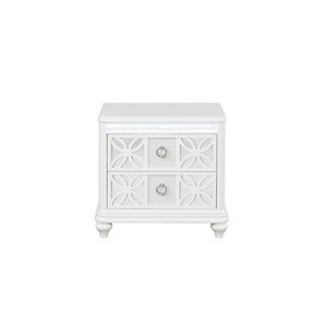 Modern Style Nightstand With <b>Mirror</b> Top White <b>LED</b> Lighted Wood Frame Includes <b>Mirror</b> And Nightstand - Product Image 3