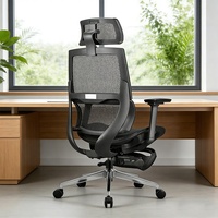 Chaise de bureau ergonomique confortable avec appui-tête réglable en 2D, chaises de bureau en maille