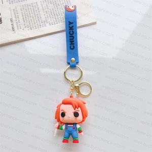 <span class=keywords><strong>Pequeño</strong></span> regalo para los amantes de las películas de terror famoso psicópata asesino <span class=keywords><strong>Chucky</strong></span> Freddy Roger Jackson Frankenstein espeluznante llavero de Halloween - Product Image 2