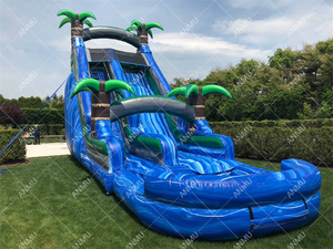 Thương Mại Lớp <span class=keywords><strong>Jungle</strong></span> <span class=keywords><strong>Theme</strong></span> Cây Xanh Giải Trí <span class=keywords><strong>Inflatable</strong></span> Nước Slides Với Pool - Product Image 3