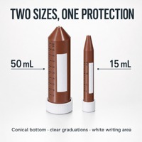 Tube à centrifuger en verre ambré de 50 ml, protection UV à 100 %, tube conique en PP avec bouchon à vis pour le stockage d'échantillons sensibles à la lumière