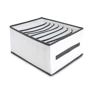 Organizadores de ropa de armario Malla 6 rejillas apilables para pantalones Camiseta Vestido Contenedor de almacenamiento blanco - Product Image 1