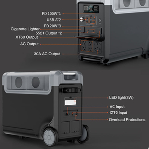 Máy phát điện năng lượng mặt trời di động 3600W 3840Wh cho cắm trại, <span class=keywords><strong>s</strong></span>óng sin thuần, pin ngoài, tấm pin năng lượng mặt trời, ô tô - Product Image 4