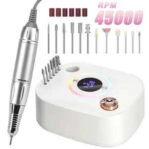 45000RPM Nail <b>Drill</b> Manicure Machine Rechargeable Electric Nail Sander With Pause Mode Nails Lathe Gel Cutting Remove Tool - Product Image 1