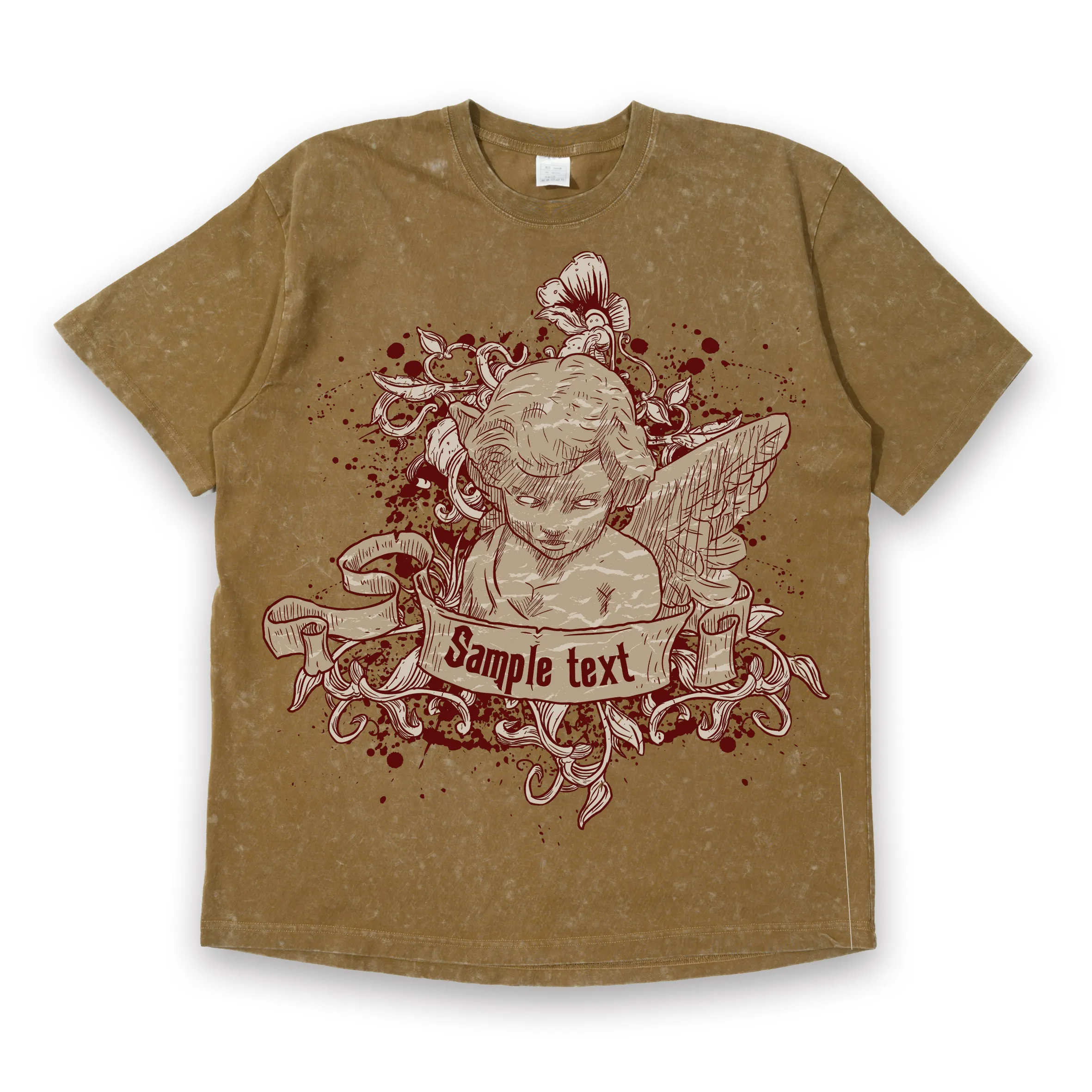 Hiphop Custom Grafische Streetwear Vintage Distressed Acid Wash T-Shirt Heren Oversized T-Shirts Unisex
