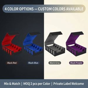 กล่องเก็บการ์ดสะสม FX PU Leather แบบหลายแถว, กล่องจัดระเบียบการ์ดแบบมีซับในผ้าสักหลาด 4/5 แถว พร้อมหน้าต่างโชว์สำหรับการ์ด TCG และ CCG - Product Image 4