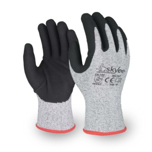 SKYEE gros nitrile sableux entièrement enduit résistant aux coupures <span class=keywords><strong>snti</strong></span> antidérapant anti-crevaison travail de sécurité gants de construction avec poignée - Product Image 1