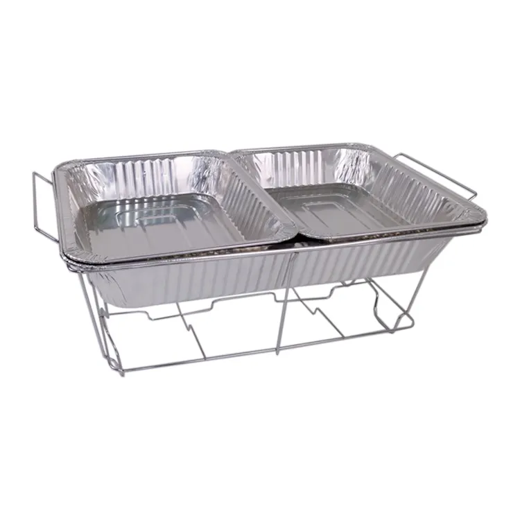 Chafing Dish Buffet Set Disposable Full Size Wire Chafer Stand Kit with Chafing Stands, Aluminum Pans, Serving Tong & Utensils