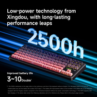 MCHOSE Keyboard mekanis nirkabel K87S, Gaming kabel kustom gigi biru tiga Mode Gasket Full-Key dapat ditukar kantor