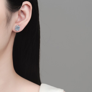 Orecchini in Argento S925 con Moissanite, Orecchini di Lusso a Forma di <span class=keywords><strong>Dan</strong></span>, Gioielli da Sposa per Donna, Personalizzazione all'Ingrosso - Product Image 4