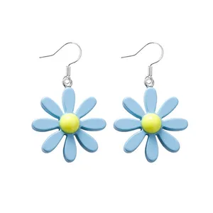 Ensemble de boucles d'oreilles créatives et adorables en forme de canard, <span class=keywords><strong>poisson</strong></span> <span class=keywords><strong>rouge</strong></span>, nuage et marguerite fraîche en résine, avec motif eau minérale, pour fille - Product Image 5