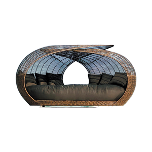 Mobilier <span class=keywords><strong>Jardin</strong></span> Extérieur Design Moderne Grand <span class=keywords><strong>Rond</strong></span> en Rotin Osier Chaise Longue pour Hôtels et Parcs - Product Image 6