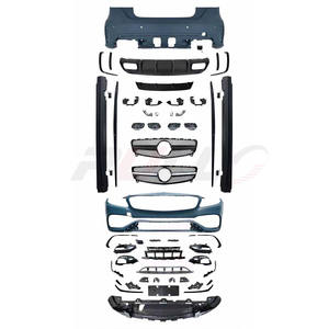 Kit de carrocería para Benz Clase A W176 2013-2018 cambio a estilo <span class=keywords><strong>AMG45</strong></span> incluye parachoques delantero y trasero con rejilla y faldón lateral - Product Image 1