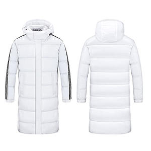 Giacca 2425 in cotone lungo piumino invernale con cappuccio caldo abbigliamento sportivo casual con cerniera lunga per adulti impermeabile può stampare l'emblema della squadra - Product Image 3