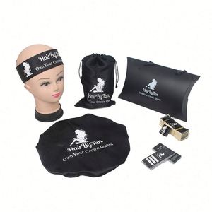 Wholesale Custom Bonnet Edge Wrap <b>Wig</b> Labels Tags Hair Packaging Bags With Logo Promotion Gifts - Product Image 2