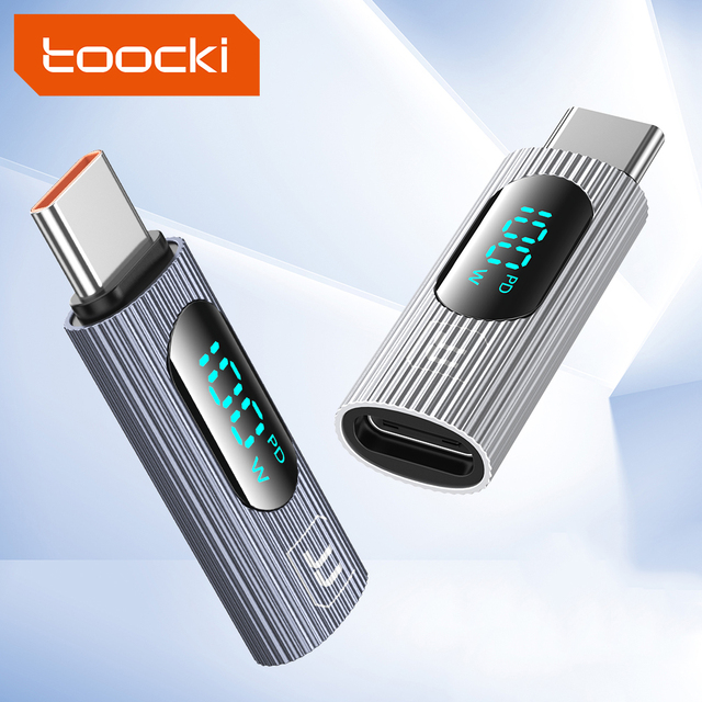 Toocki Display 100W Dual Usb C OTG Adapter Female to Male Type C Converter Adapter OTG Function for Macbook