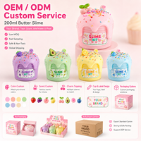 200ml beurre Slime tasse cerise rose Dessert thème doux extensible charme garniture OEM couleur personnalisée parfum marque privée en gros