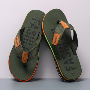 Men's Summer Sporty Flat Flip Flops Cotton Pu Upper Anti Odor Cushioning Evergreen Style - Product Image 2